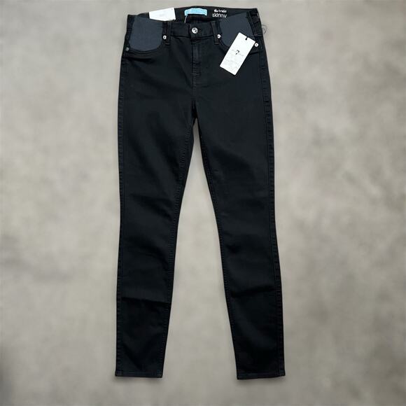 7 For All Mankind Denim - 7 For All Mankind Ankle Skinny Jeans 28 Maternity Womens Bair Denim Black New